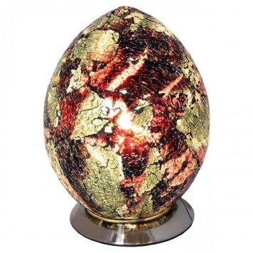 Amber-Medium-Mosaic-Glass-Egg-Lamp