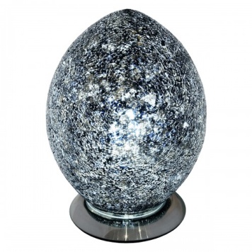 Black-mosaic-medium-glass-egg-lamp