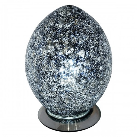 Black-mosaic-medium-glass-egg-lamp