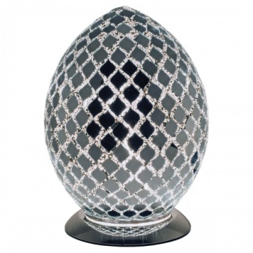Chrome-mirrored-medium-mosaic-glass-egg-lamp