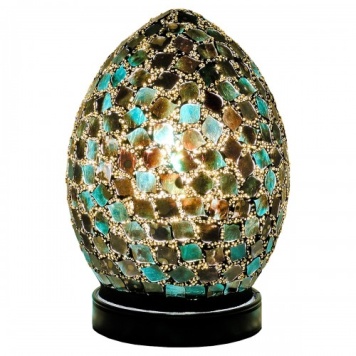 Dark-Green-Small-Mosaic-Glass-Egg-Lamp