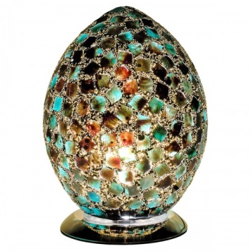 Green-medium-mosaic-glass-egg-lamp