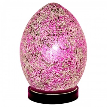 Pink-Rose-Small-Mosaic-Glass-Egg-Lamp
